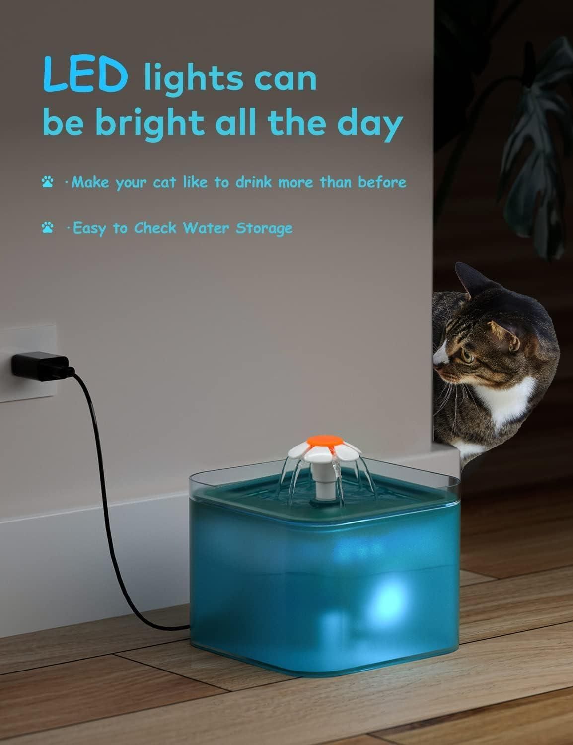 2L Small Pet Water Fountain for Kitten & Small Dog